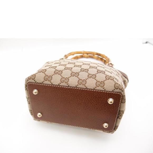 Gucci Canvas Tote Bamboo Brown GG - Picture 3 of 6